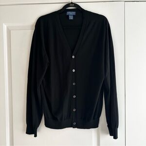 Joseph & Lyman Men's Black 100% Cashmere Cardigan Sweater